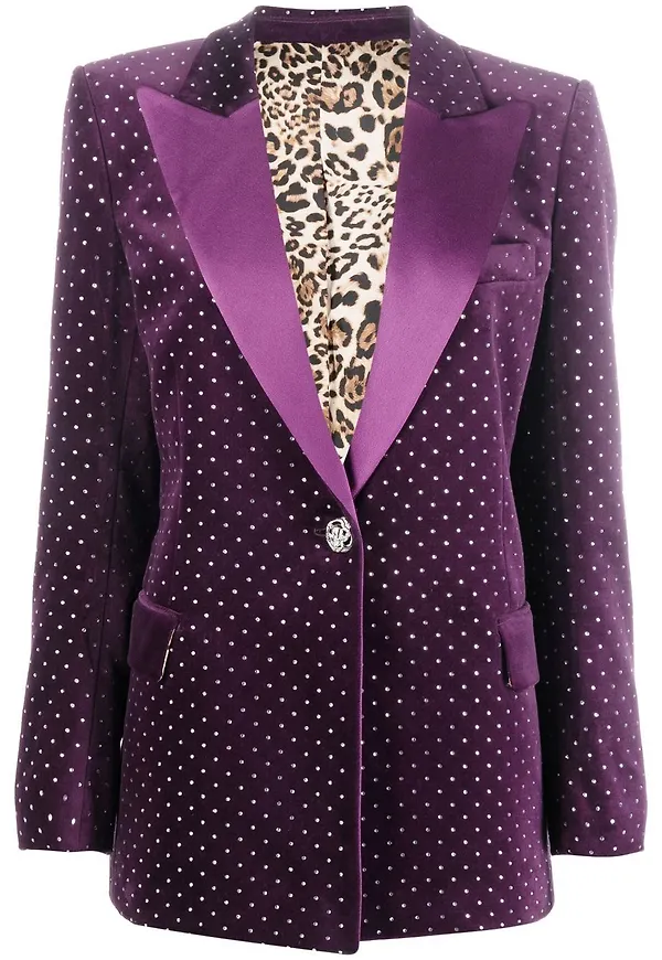 Philipp Plein blazer med strass - Lila