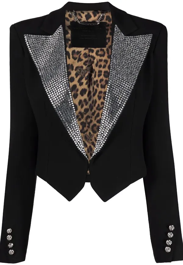 Philipp Plein blazer med strass - Svart