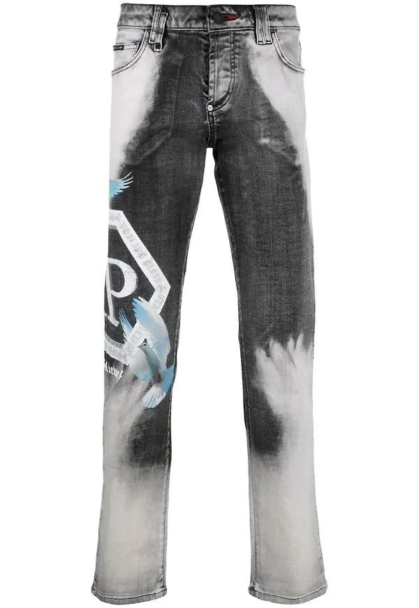 Philipp Plein blekta straight-jeans - Vit