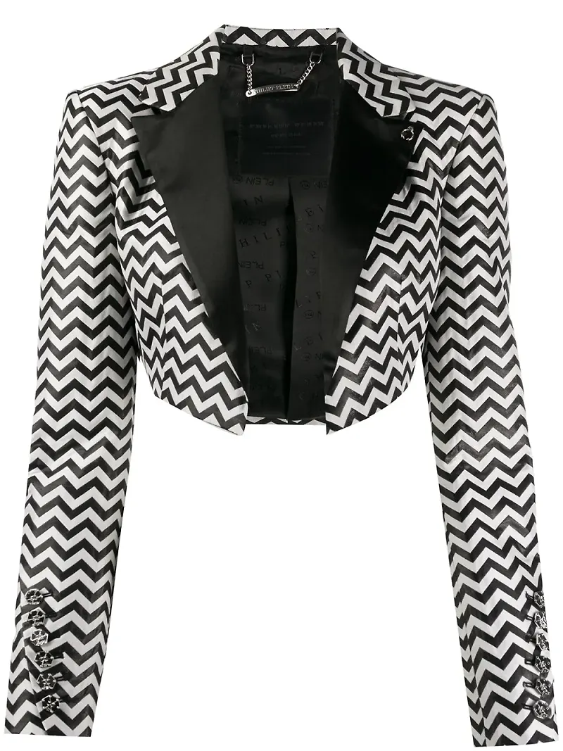 Philipp Plein Bolero Rock beskuren jacka - Svart