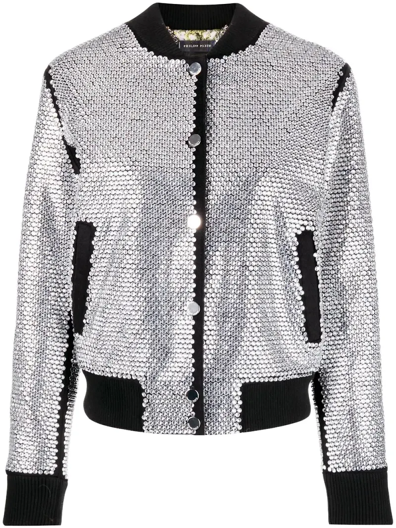 Philipp Plein bomberjacka med strass - Svart