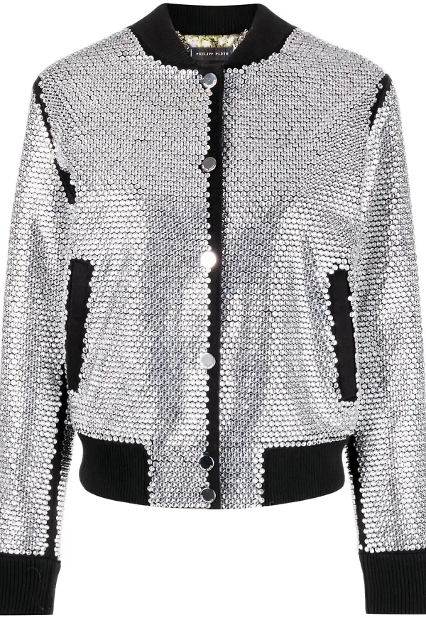 Philipp Plein bomberjacka med strass - Svart