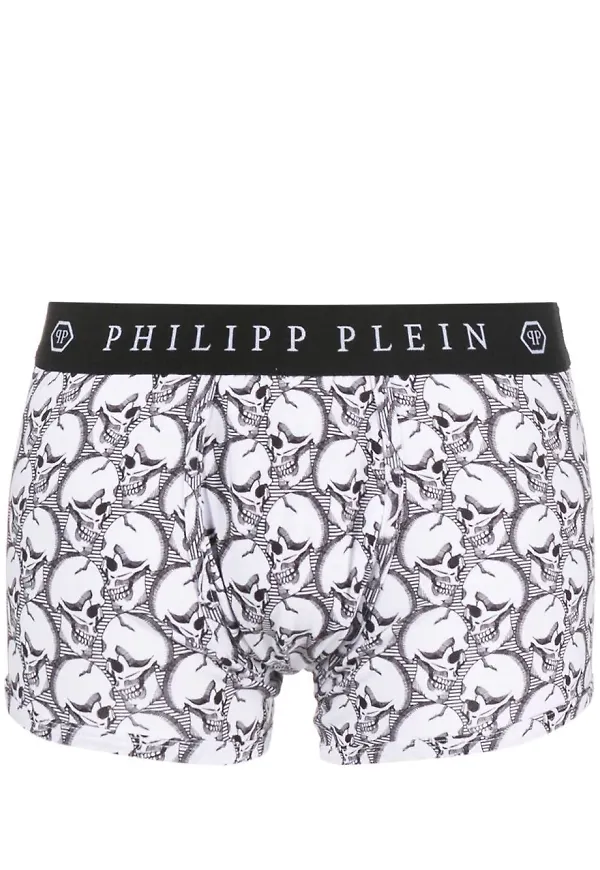Philipp Plein boxerkalsonger med dödskalle - Vit