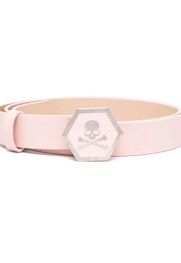 Philipp Plein bälte med dödskalle - Rosa