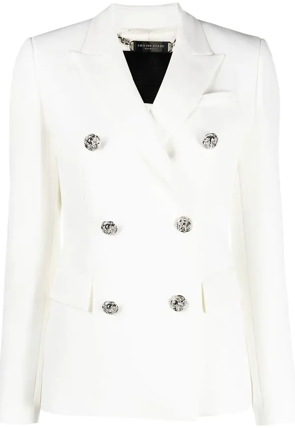 Philipp Plein Cady dubbelknäppt blazer - Vit