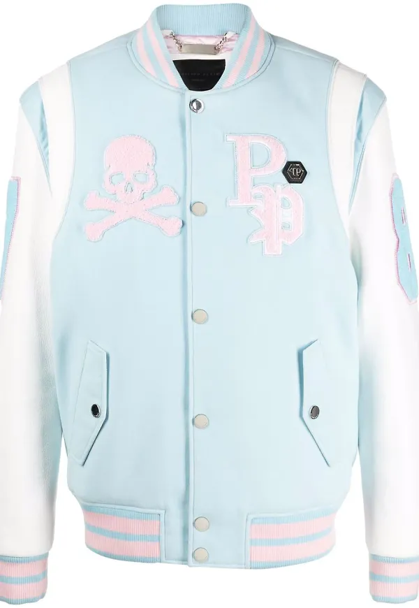 Philipp Plein collegejacka med lappdetalj - Blå