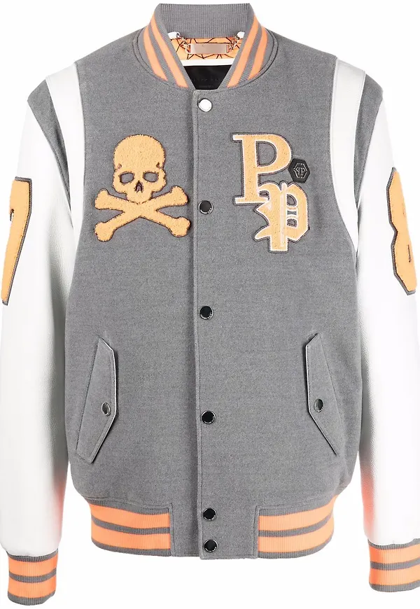Philipp Plein collegejacka med lappdetalj - Grå