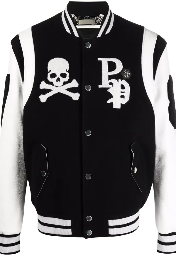 Philipp Plein collegejacka med lappdetalj - Svart