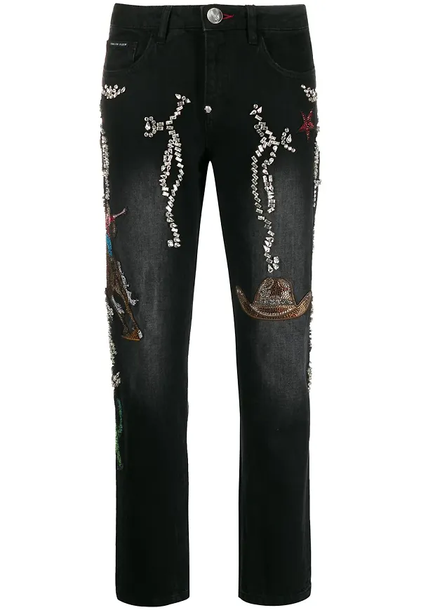 Philipp Plein Cowboy boyfriend-jeans - Svart