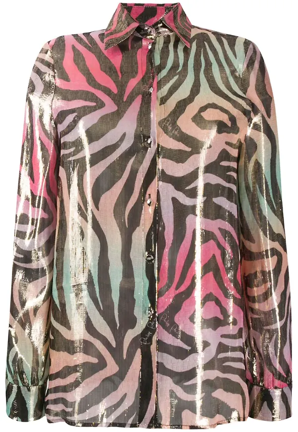 Philipp Plein djurmönstrad skjorta - Metallic