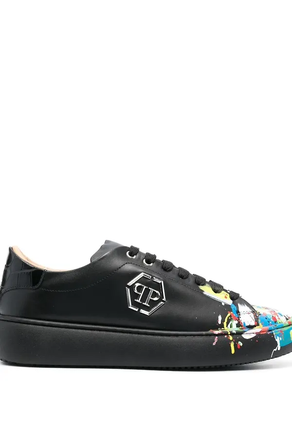 Philipp Plein Dripping låga sneakers - Svart