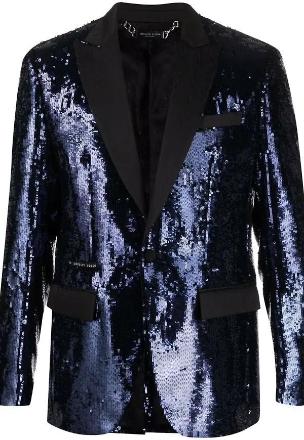 Philipp Plein enkelknäppt blazer - Blå