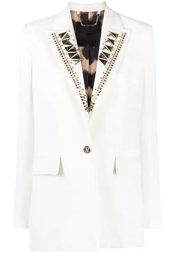 Philipp Plein enkelknäppt blazer - Vit