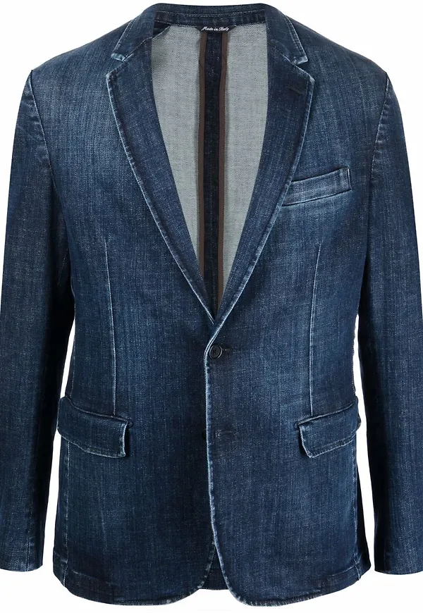 Philipp Plein enkelknäppt jeansblazer - Blå