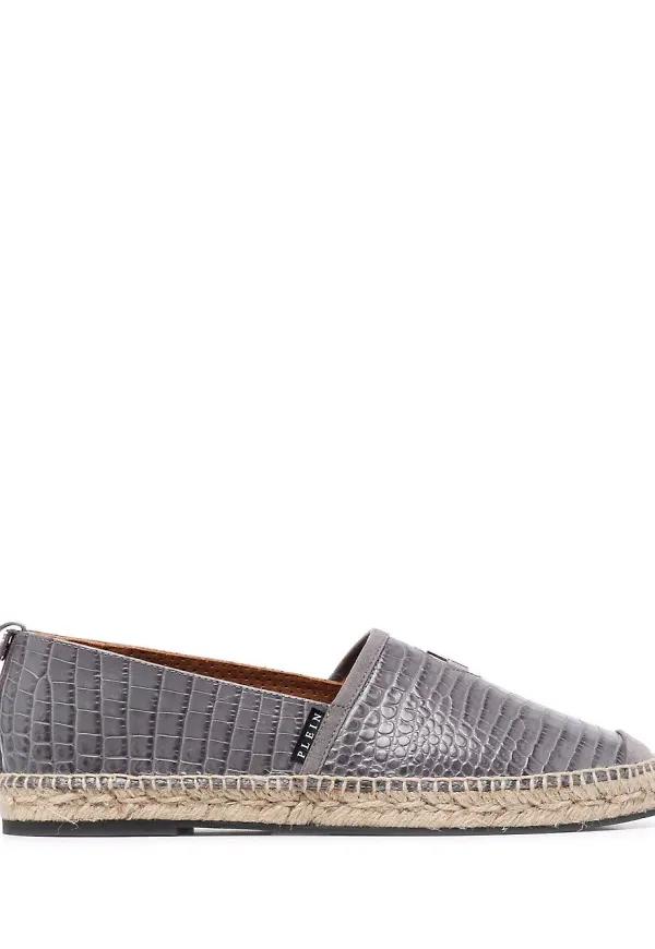 Philipp Plein espadrillos med präglad logotyp - Grå