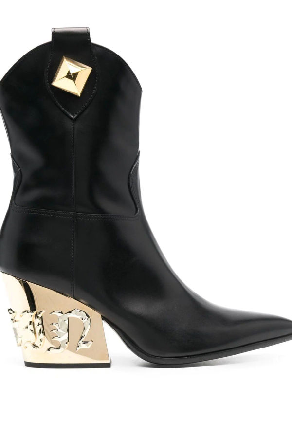 Philipp Plein Gothic Plein CowBoy stövletter - Svart