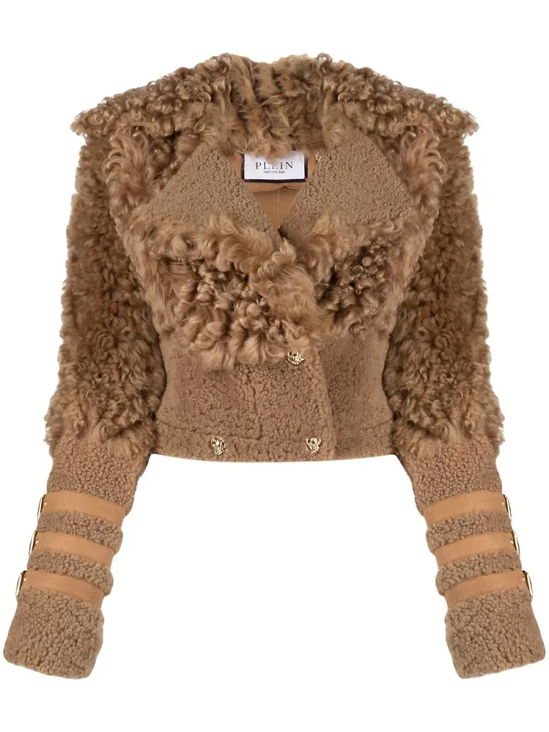 Philipp Plein Gothic Plein fårskinnsjacka - Neutral