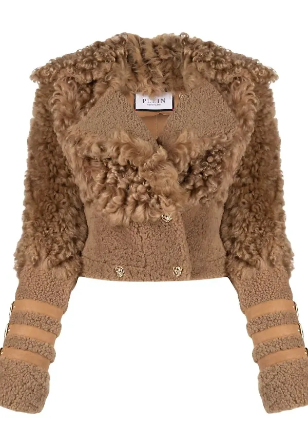 Philipp Plein Gothic Plein fårskinnsjacka - Neutral