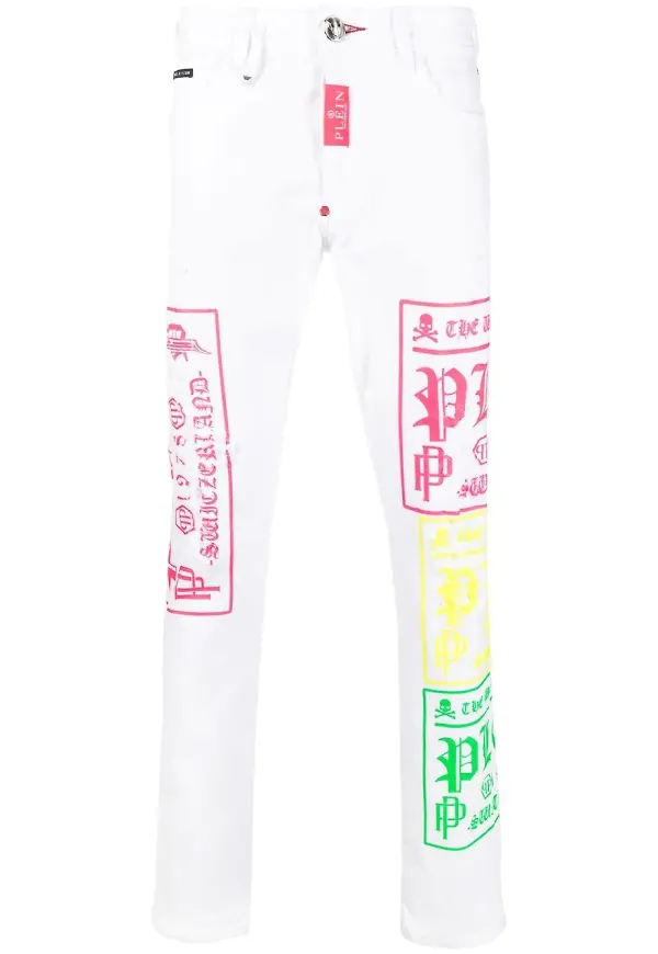 Philipp Plein Gothic Plein straight-jeans - Vit
