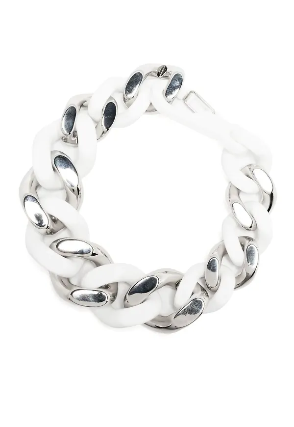 Philipp Plein grovt kedjehalsband - Vit