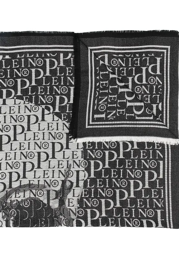 Philipp Plein halsduk med logotyp - Grå