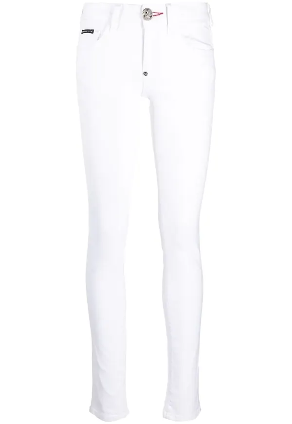 Philipp Plein handmönstrade skinny-jeans - Vit