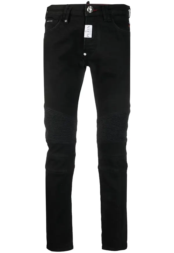 Philipp Plein Hexagon avsmalnande jeans - Svart
