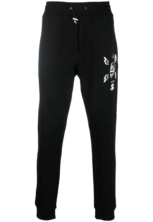 Philipp Plein Hexagon avsmalnande sweatpants - Svart