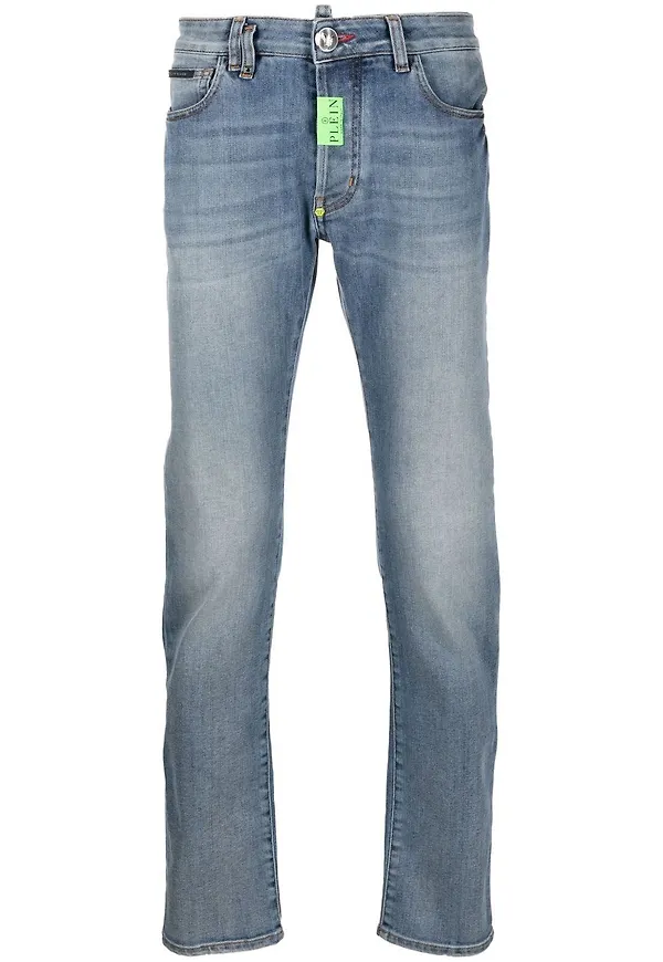 Philipp Plein Hexagon raka jeans - Blå