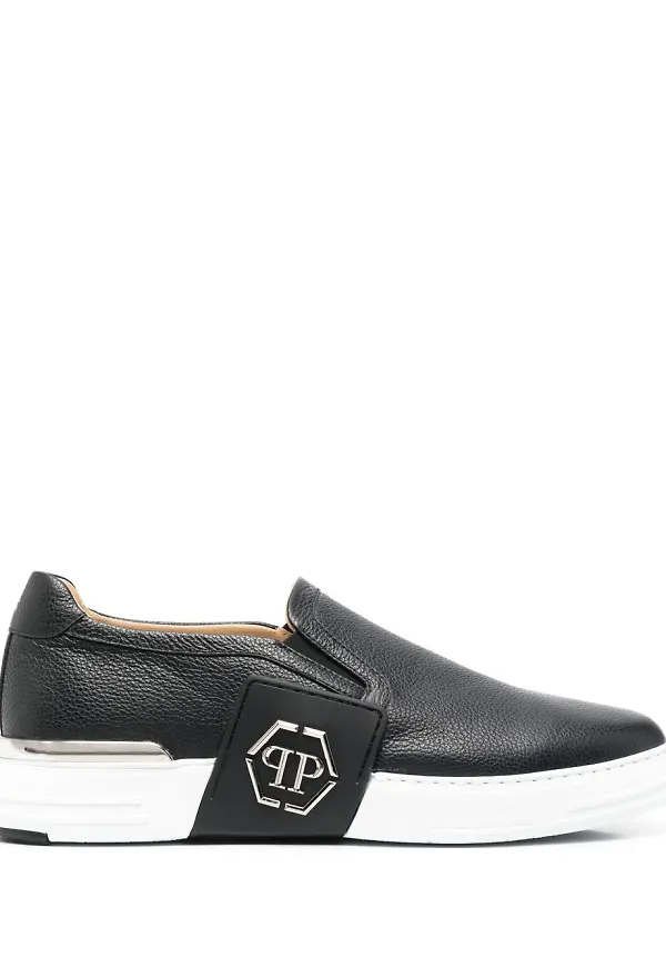 Philipp Plein Hexagon slip on-sneakers - Svart