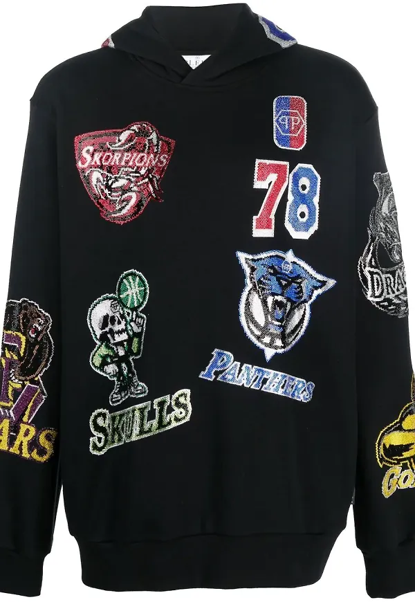 Philipp Plein hoodie med basketboll - Svart