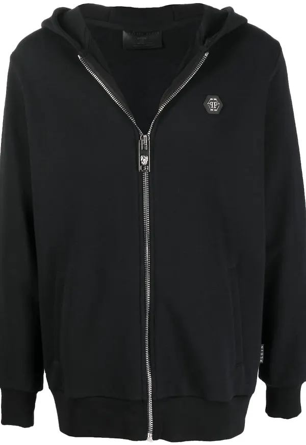Philipp Plein hoodie med dödskalle - Svart