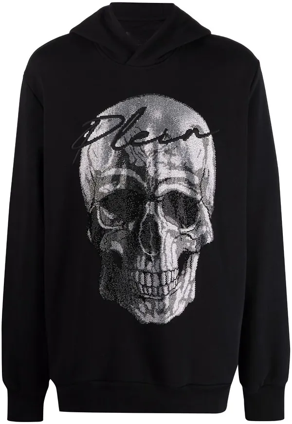 Philipp Plein hoodie med dödskalle - Svart