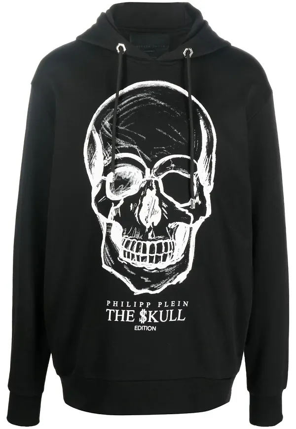 Philipp Plein hoodie med dödskalle - Svart