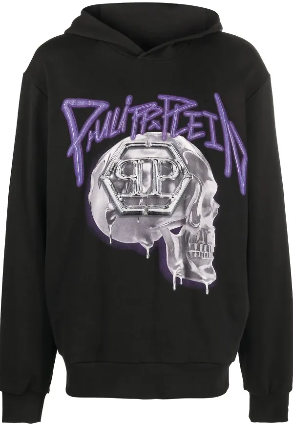 Philipp Plein hoodie med dödskalle - Svart