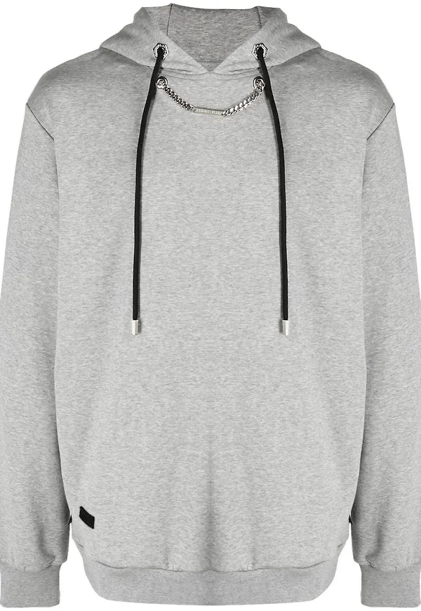 Philipp Plein hoodie med kedjelänk - Grå