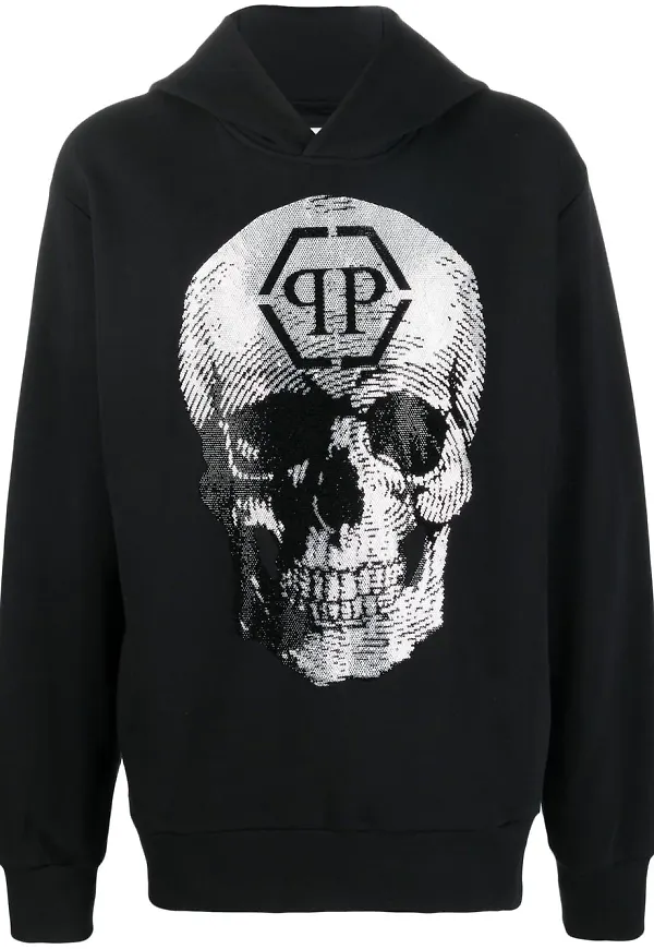 Philipp Plein hoodie med logotyp - Svart