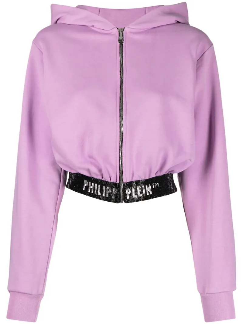 Philipp Plein hoodie med logotypband - Lila