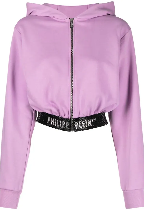Philipp Plein hoodie med logotypband - Lila