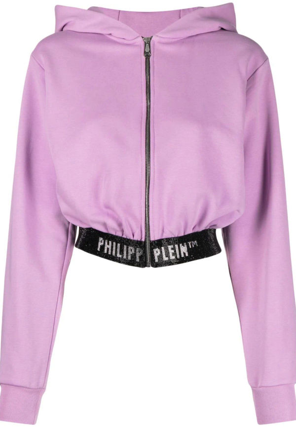 Philipp Plein hoodie med logotypband - Lila