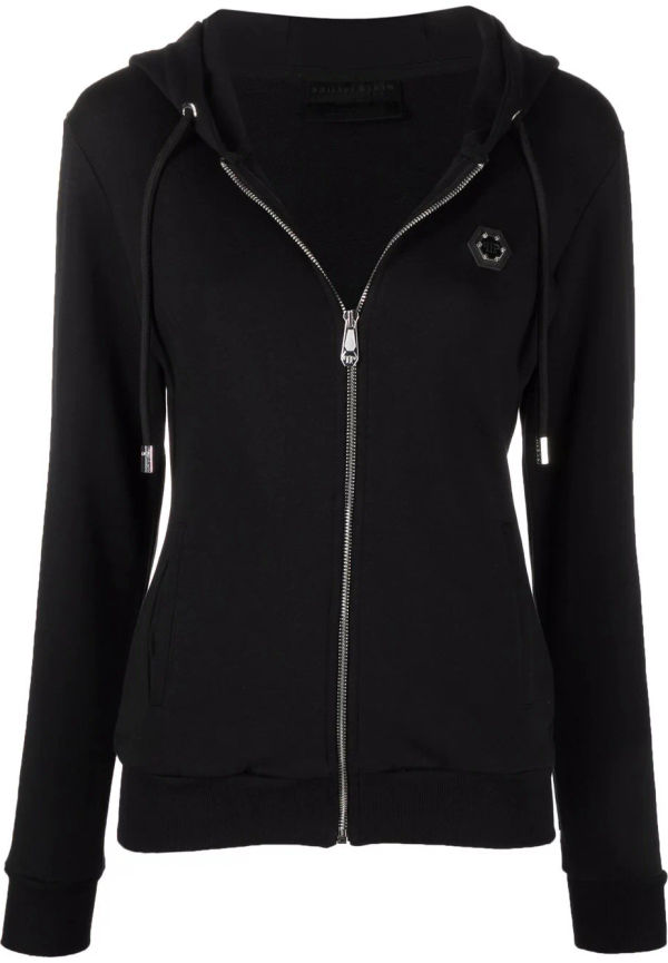 Philipp Plein hoodie med logotypmärke - Svart