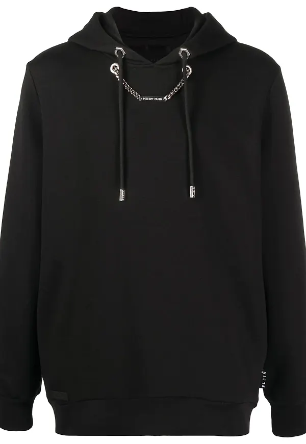 Philipp Plein hoodie och kedjedetalj - Svart