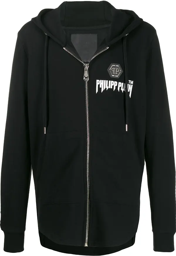 Philipp Plein huvtröja med dragkedja - Svart