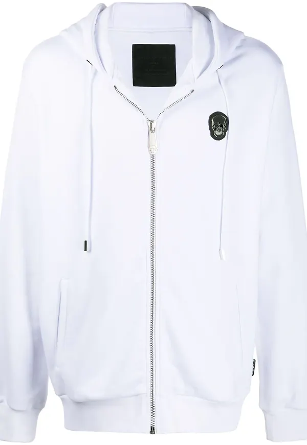 Philipp Plein huvtröja med dödskalle - Vit