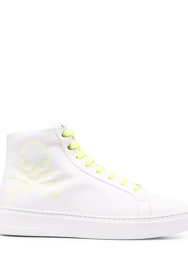 Philipp Plein höga sneakers - Vit