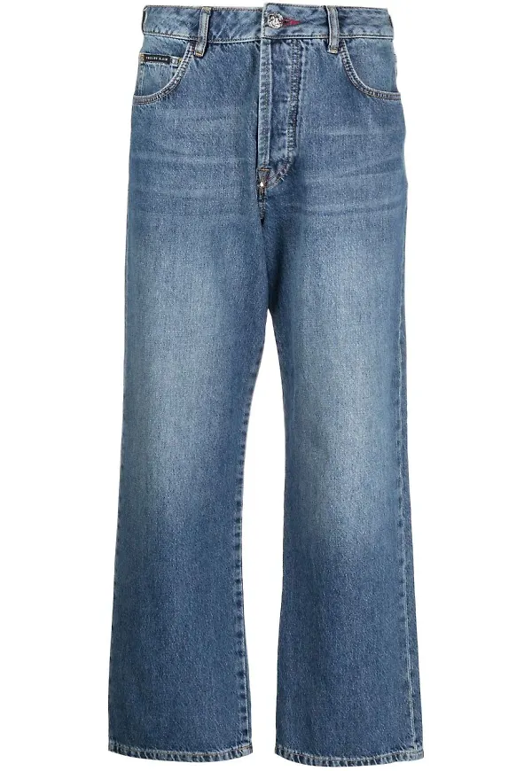 Philipp Plein Iconic Plein wide leg-jeans - Blå
