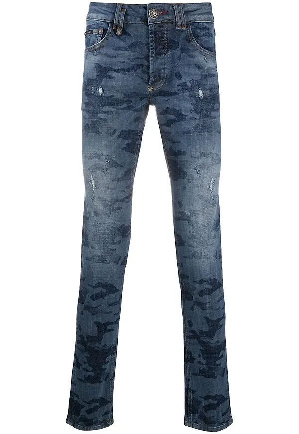 Philipp Plein Istitutional raka jeans - Blå