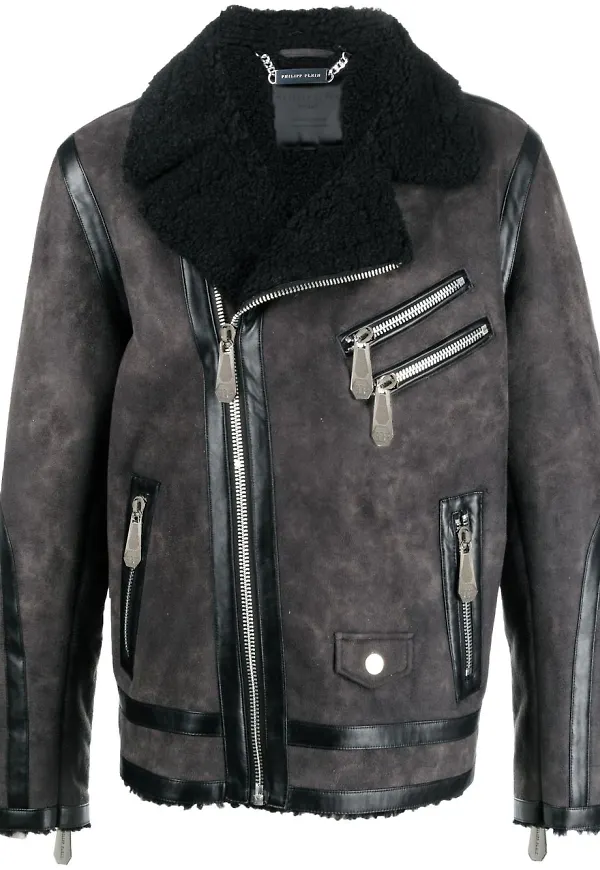 Philipp Plein jacka i konstfårskinn - Svart