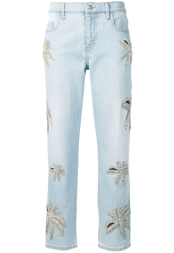 Philipp Plein jeans i boyfriend-modell - Blå