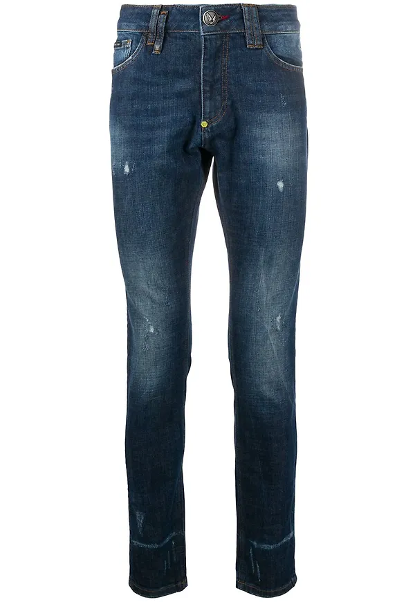 Philipp Plein jeans med dödskalle - Blå